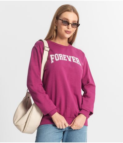 Blusão Feminino De Moletom Peluciado RechSul Roxo