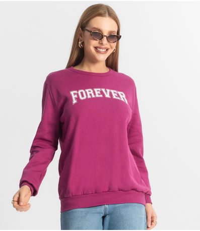 Blusão Feminino De Moletom Peluciado RechSul Roxo