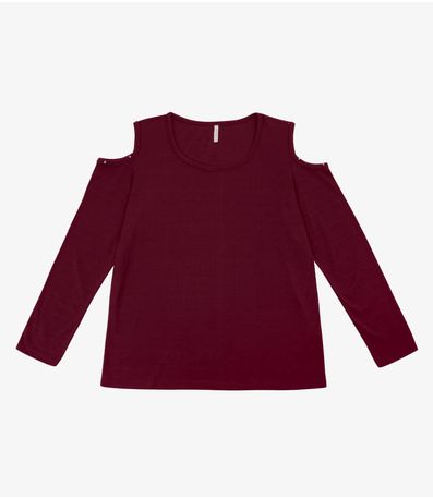 Blusa Feminina Plus Size Ribana Canelada RechSul Vermelho