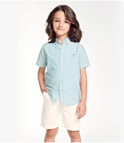 Conjunto Infantil Camisa com Bermuda Trick Nick Azul