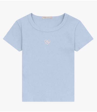 Blusa feminina em Ribana 2x1 Mescla Trick Nick Azul
