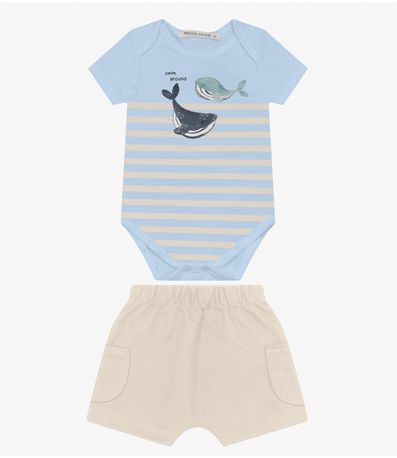 Conjunto Body com Bermuda Masculino Trick Nick Azul