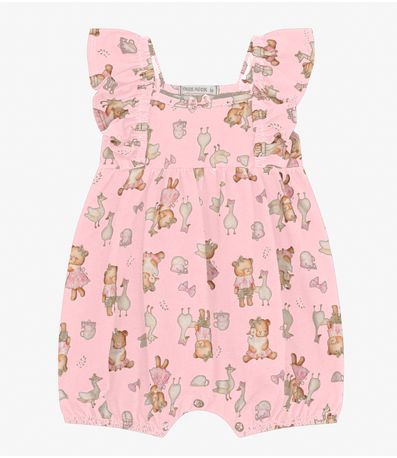 Macaquinho infantil Feminino em Cotton Trick Nick Rosa
