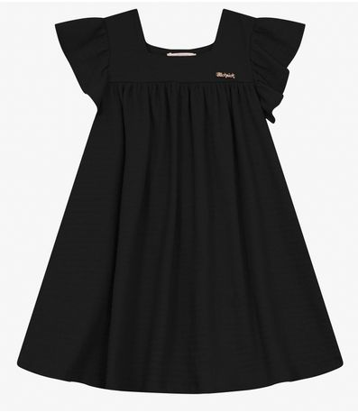 Vestido Infnatil em Anarruga Trick Nick Preto