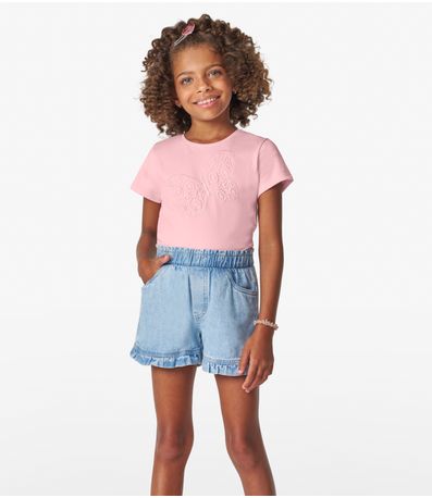 Blusa feminina em Cotton Leve Trick Nick Rosa
