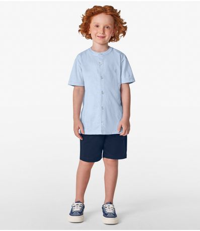 Camisa Masculina em Meia Malha MaquinetaTrick Nick Azul