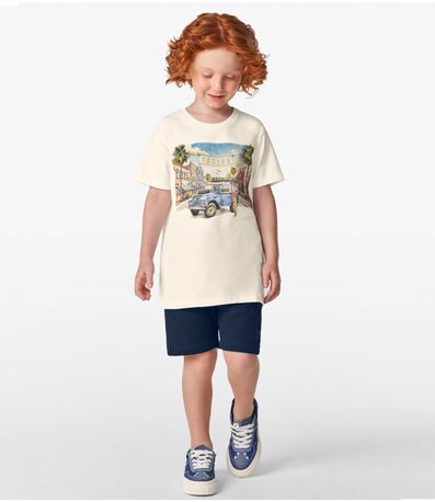 Conjunto Camiseta com Bermuda Trick Nick Off White