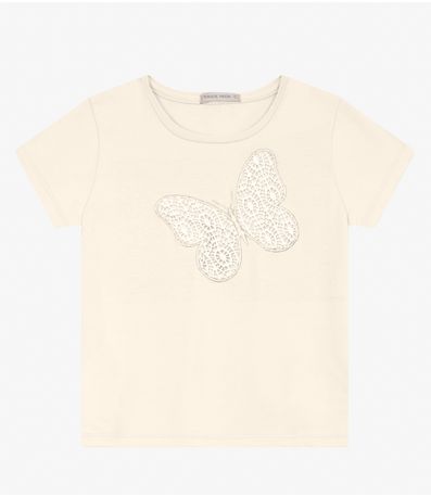 Blusa feminina em Cotton Leve Trick Nick Off White
