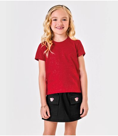 Blusa Infantil Cotton Glitter Trick Nick Vermelho