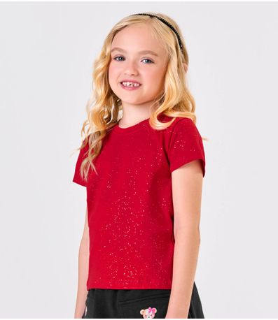 Blusa Infantil Cotton Glitter Trick Nick Vermelho