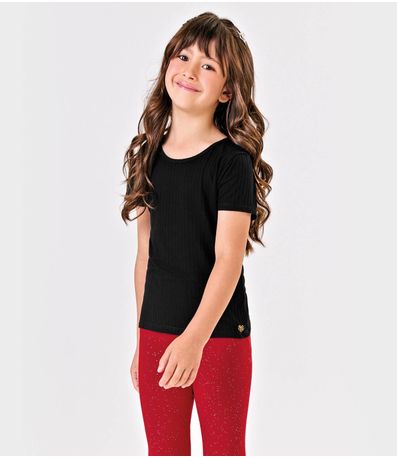 Blusa Infantil Feminina Canelada Trick Nick Preto