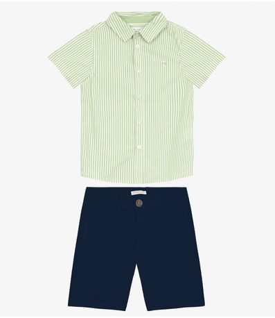 Conjunto Infantil Camisa com Bermuda Trick Nick Verde
