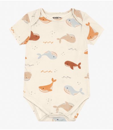 Body Masculino em Cotton Leve Trick Nick Bege
