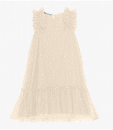 Vestido Infantil em Tule Lantejoulas Trick Nick Amarelo