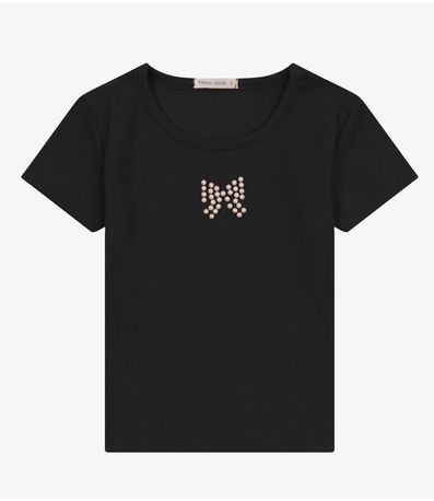 Blusa feminina infantil em Ribana 2x1 Trick Nick Preto