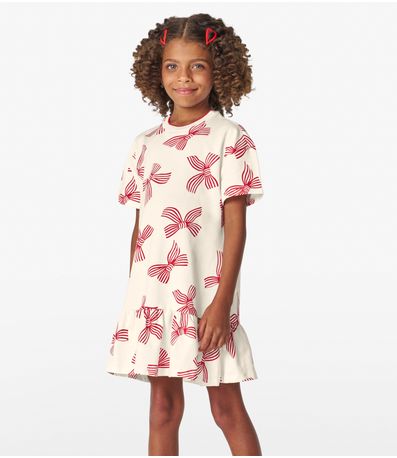 Vestido Infantil em Moletinho Trick Nick Off White