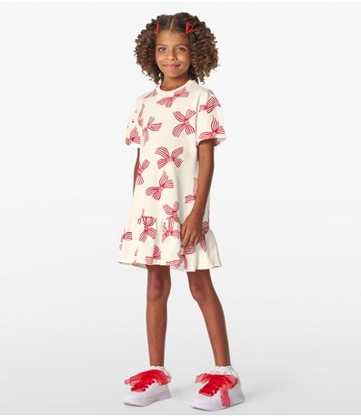Vestido Infantil em Moletinho Trick Nick Off White
