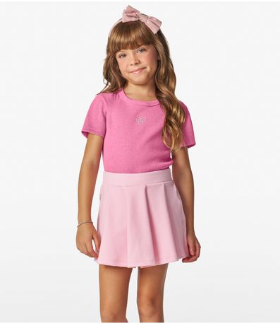 Blusa feminina em Ribana 2x1 Mescla Trick Nick Rosa
