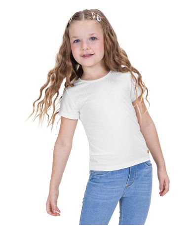Blusa Infantil Feminina Canelada Trick Nick Branco