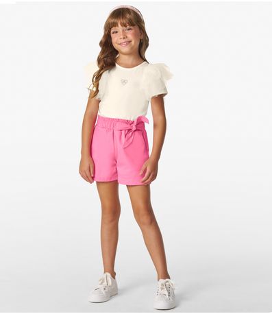 Conjunto Blusa com Shorts cotton leve Trick Nick Off White