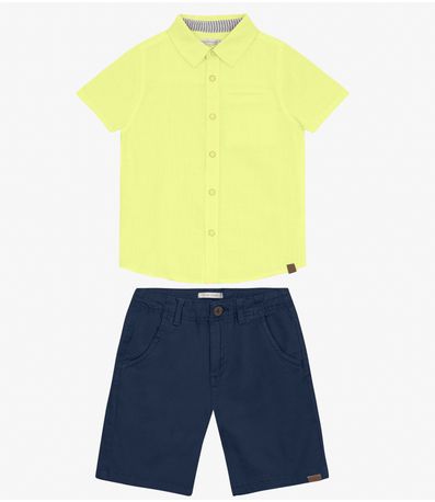 Conjunto Masculino Camisa com Bermuda Trick Nick Verde