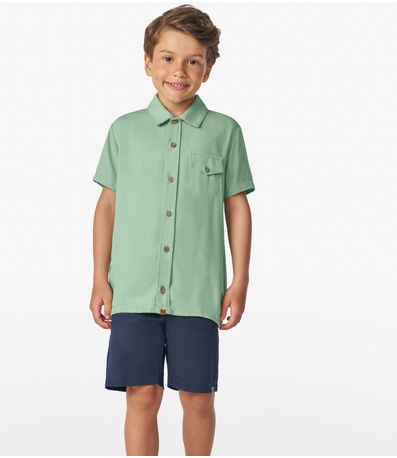 Camisa Infantil em Viscose Dobby Trick Nick Verde