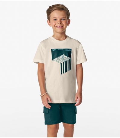 Conjunto Masculino Camiseta com Bermuda Trick Nick Off White