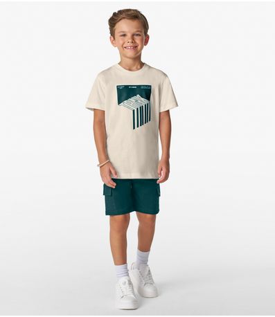 Conjunto Masculino Camiseta com Bermuda Trick Nick Off White