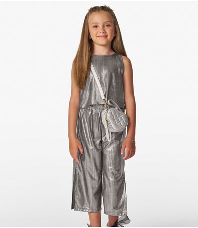 Conjunto Feminino Blusa com Pantacourt Trick Nick Cinza