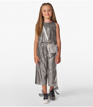 Conjunto Feminino Blusa com Pantacourt Trick Nick Cinza