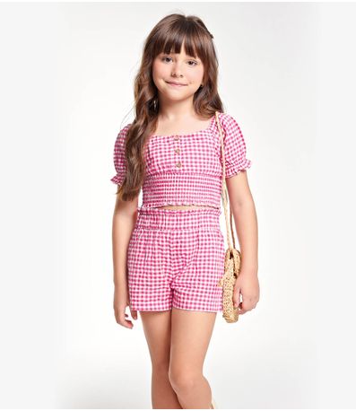 Conjunto Feminino Blusa com Shorts Trick Nick Rosa