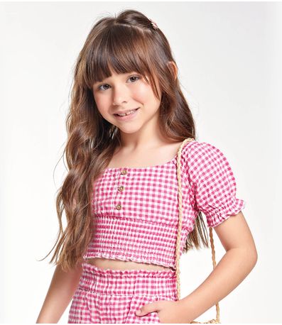 Conjunto Feminino Blusa com Shorts Trick Nick Rosa