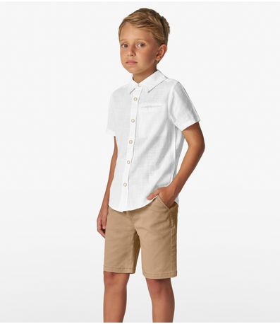 Conjunto Masculino Camisa com Bermuda Trick Nick Branco