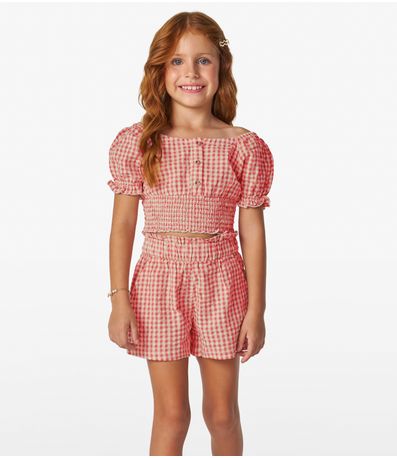 Conjunto Feminino Blusa com Shorts Trick Nick Laranja