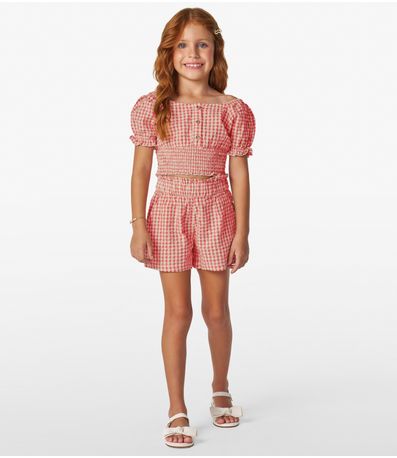 Conjunto Feminino Blusa com Shorts Trick Nick Laranja