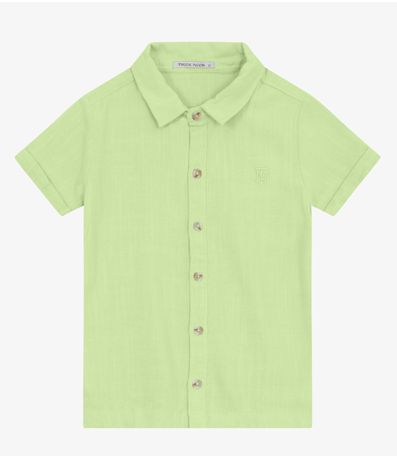 Camisa Infantil Masculina Com Botões Trick Nick Verde