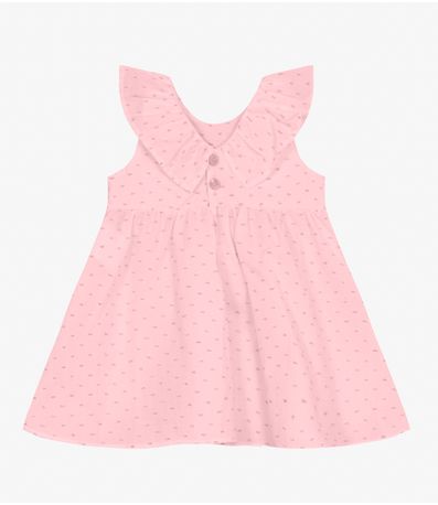 Vestido Infantil em Cotton Plumetis Trick Nick Rosa