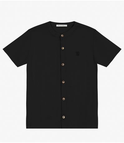 Camisa Masculina em Viscose Sarjada Trick Nick Preto