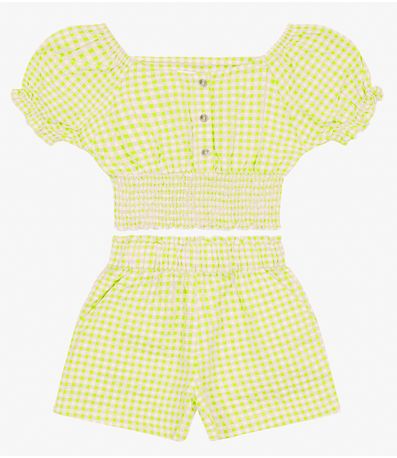 Conjunto Feminino Blusa com Shorts Trick Nick Verde
