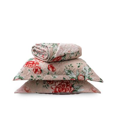 Kit Cobre Leito Matelassê Queen Appel Rosa