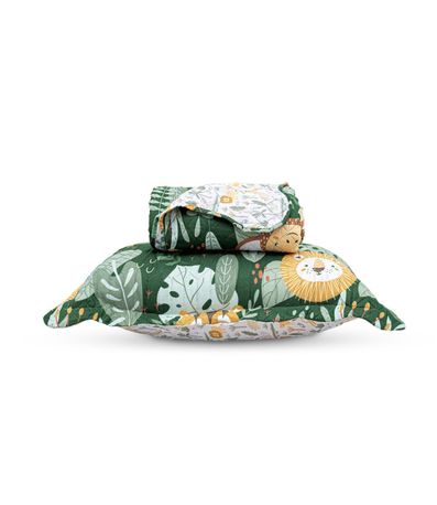 Kit Cobre Leito Casual Kids Solteiro Appel Verde