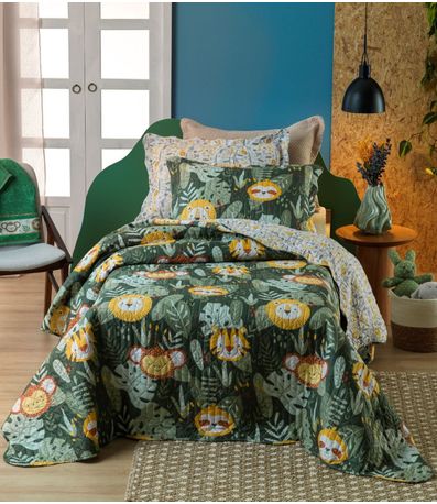 Kit Cobre Leito Casual Kids Casal Appel Verde