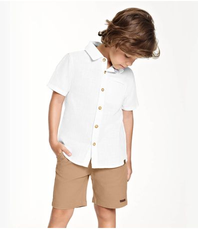 Conjunto Masculino Camisa com Bermuda Trick Nick Branco