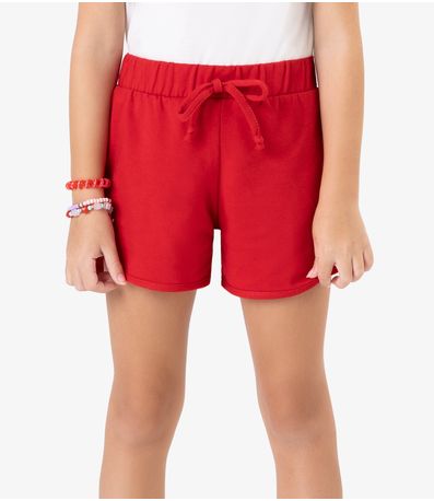 Shorts Básico Infantil Feminino Rovi Kids Vermelho