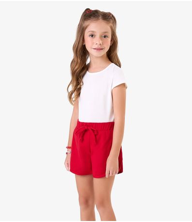 Shorts Básico Infantil Feminino Rovi Kids Vermelho