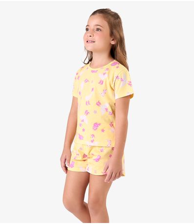 Pijama Meia Malha Rovi Kids Amarelo