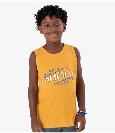 Conjunto Machão c/ Bermuda em Meia Malha Rovi Kids Amarelo