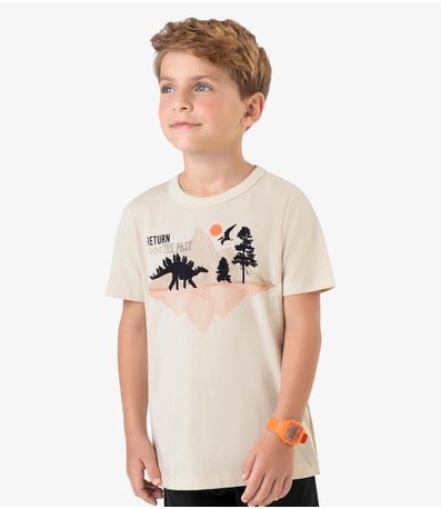 Conjunto Infantil Camiseta com Bermuda Rovi Kids Bege