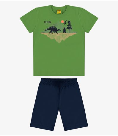 Conjunto Infantil Camiseta com Bermuda Rovi Kids Verde