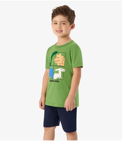 Conjunto Infantil Camiseta com Bermuda Rovi Kids Verde